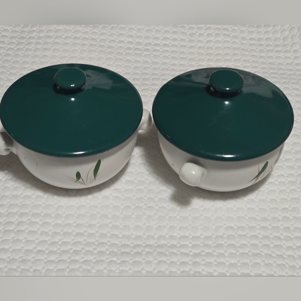 2 Denby - Greenwheat Sugar bowls with lids